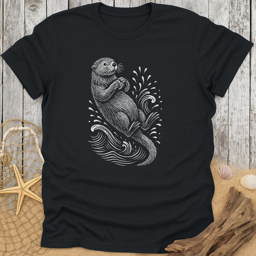 Sea Otter Line Art T-Shirt