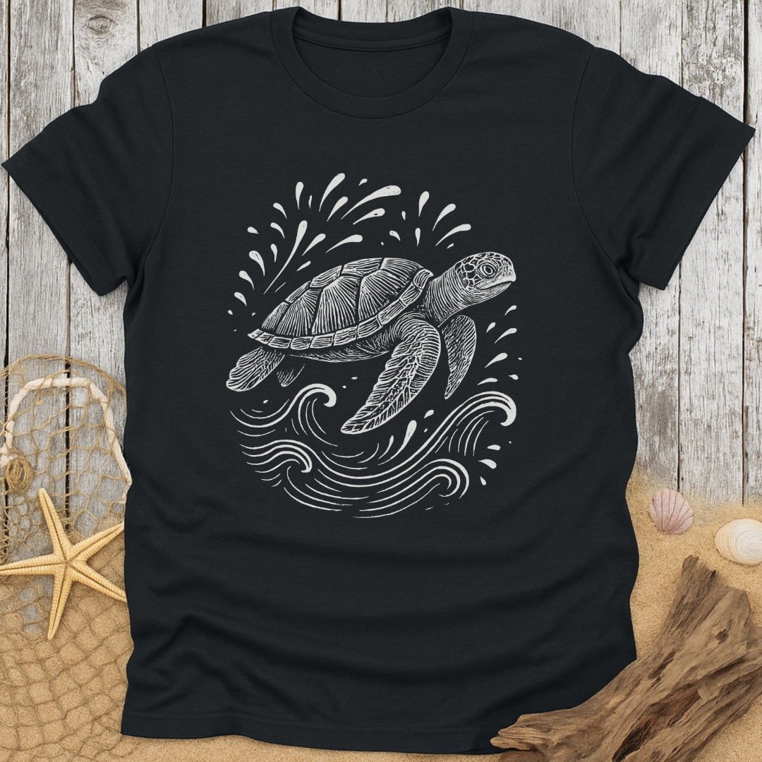 Sea Turtle Line Art T-Shirt