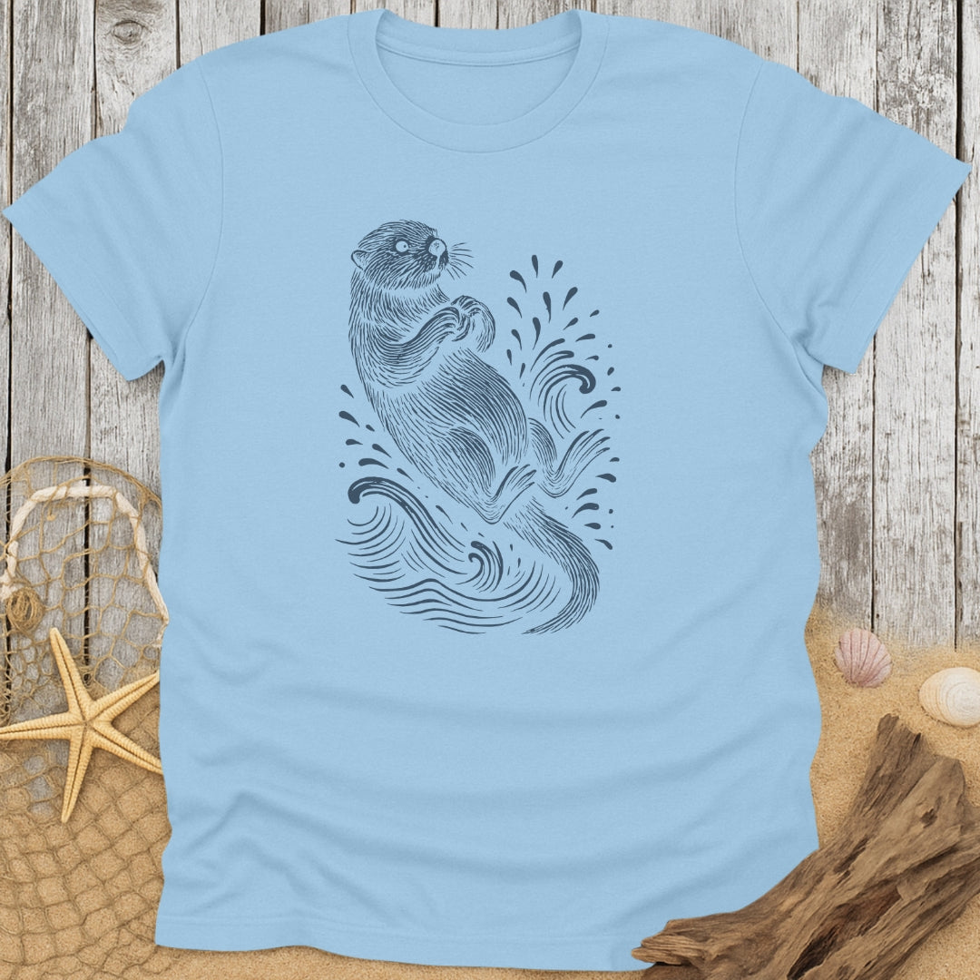 Sea Otter Line Art T-Shirt