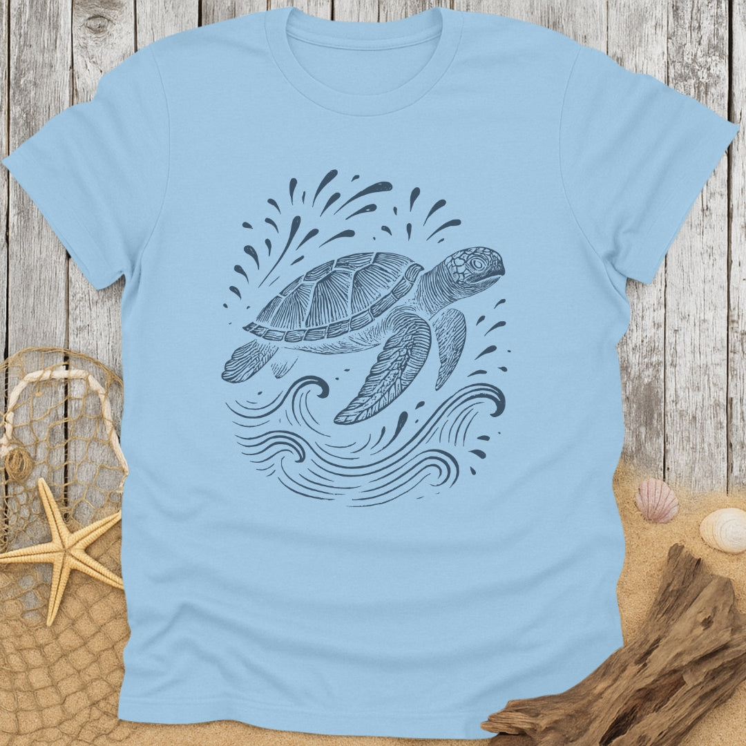 Sea Turtle Line Art T-Shirt