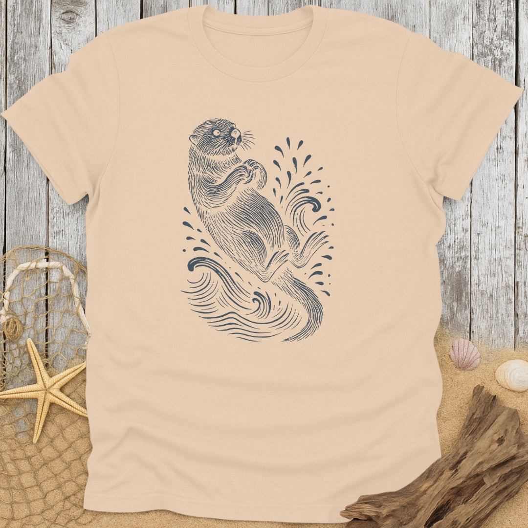 Sea Otter Line Art T-Shirt
