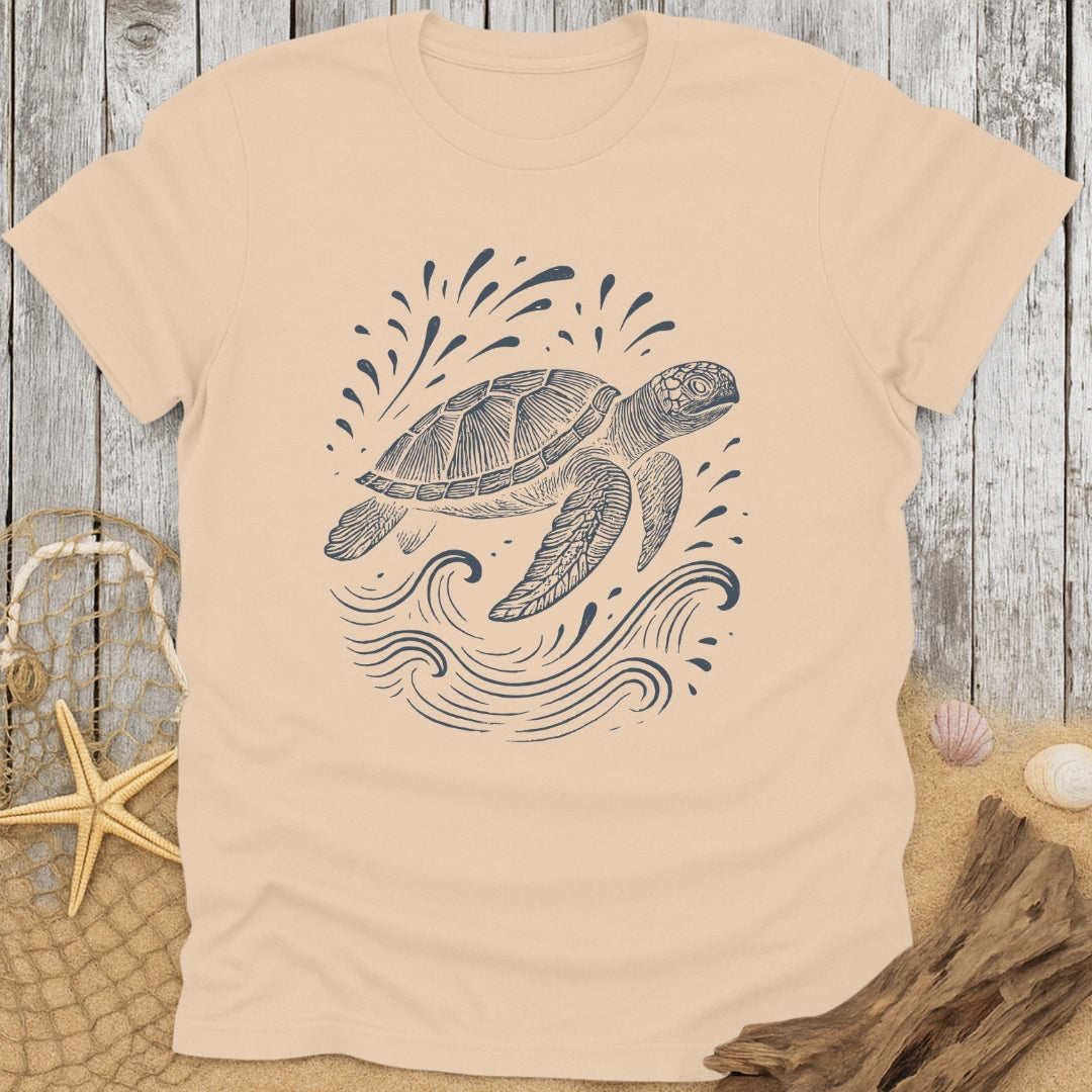 Sea Turtle Line Art T-Shirt