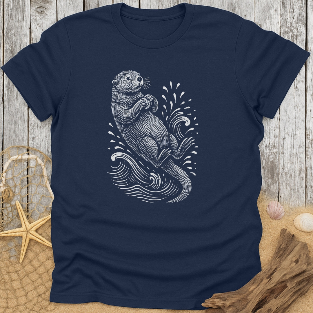 Sea Otter Line Art T-Shirt