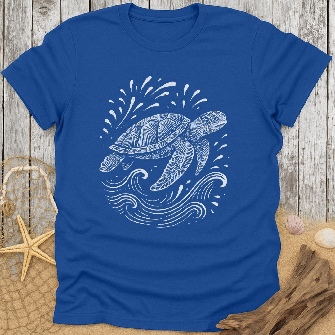 Sea Turtle Line Art T-Shirt