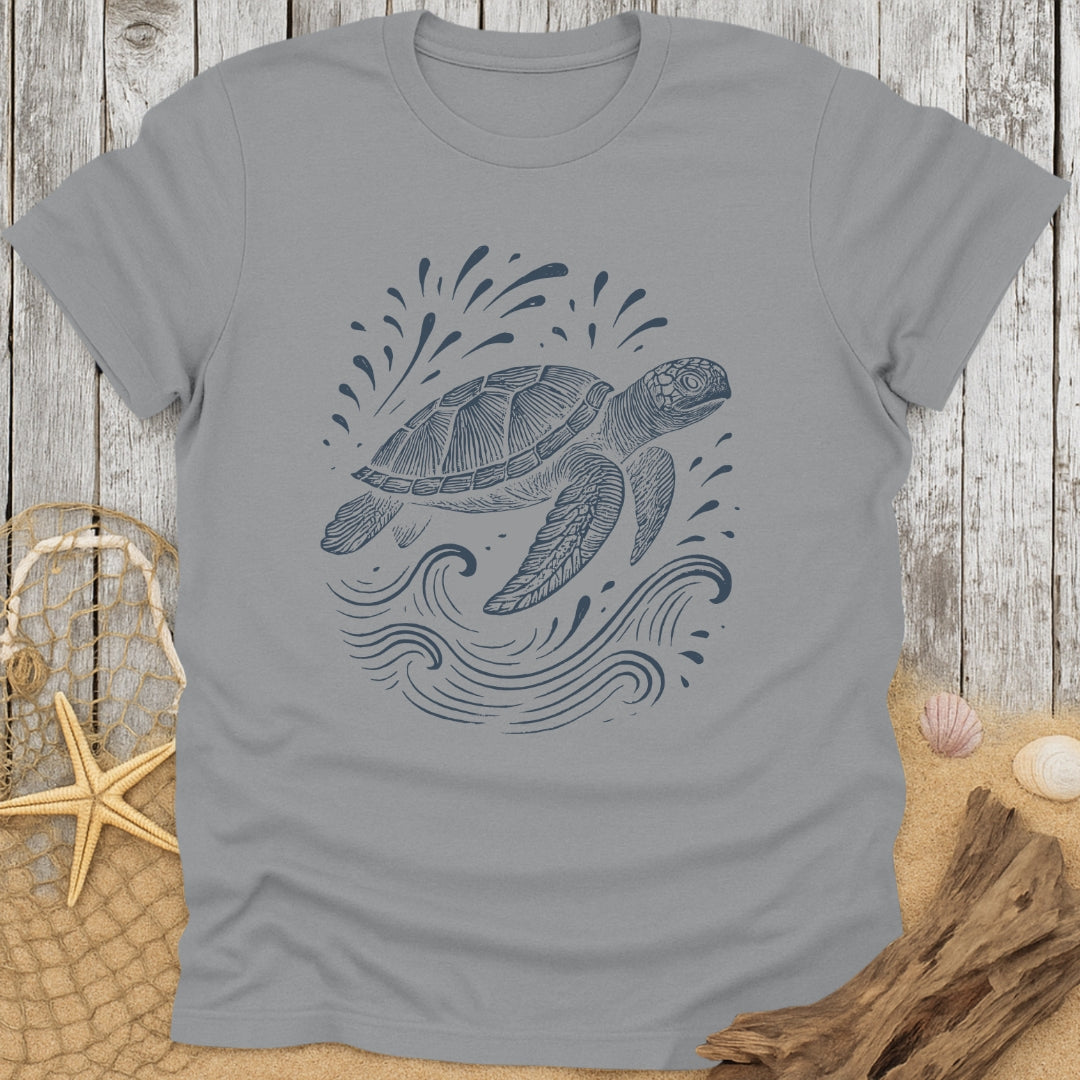 Sea Turtle Line Art T-Shirt