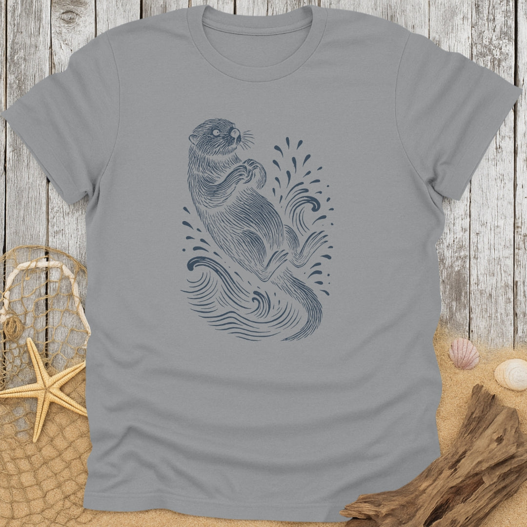 Sea Otter Line Art T-Shirt