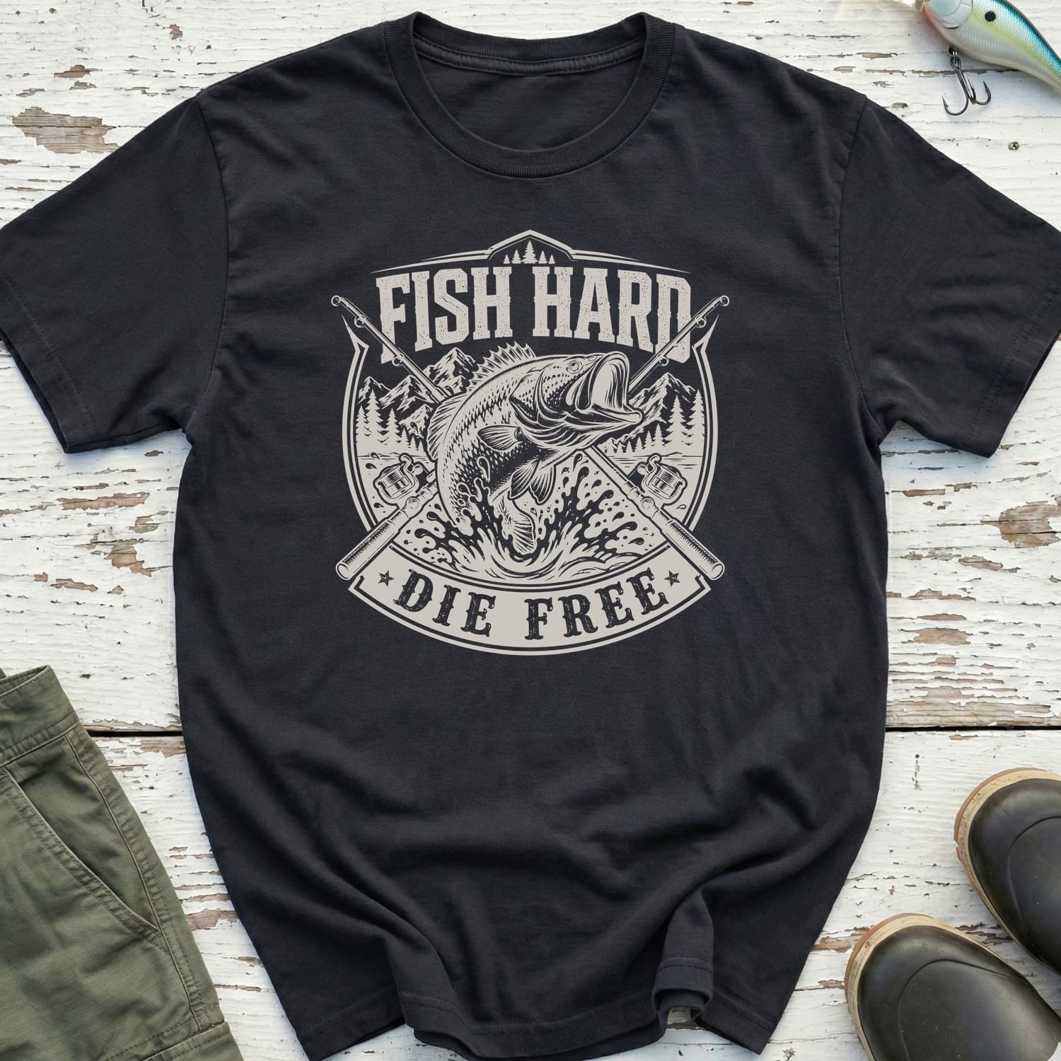 Fish Hard Die Free T-Shirt