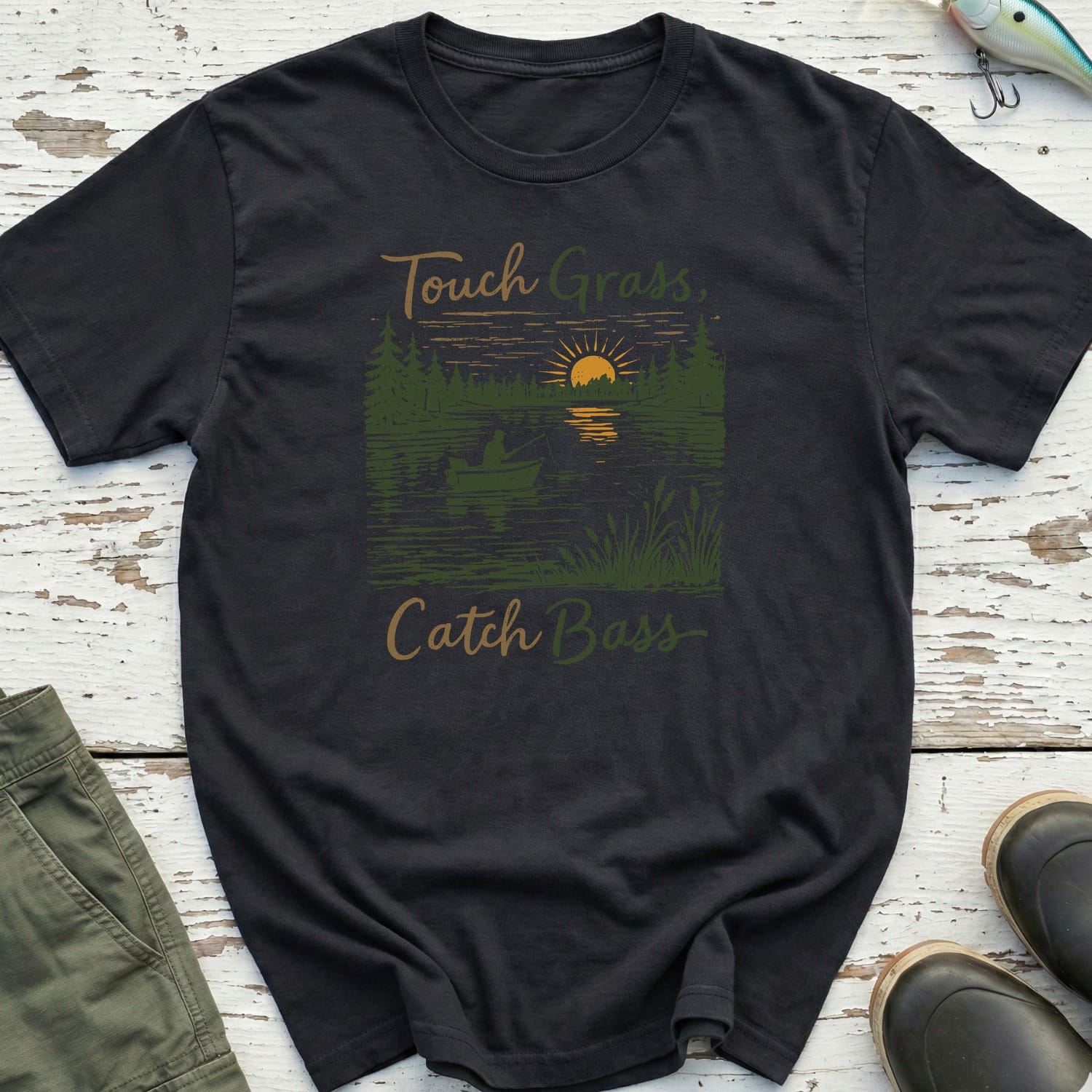 Touch Grass, Catch Bass T-Shirt
