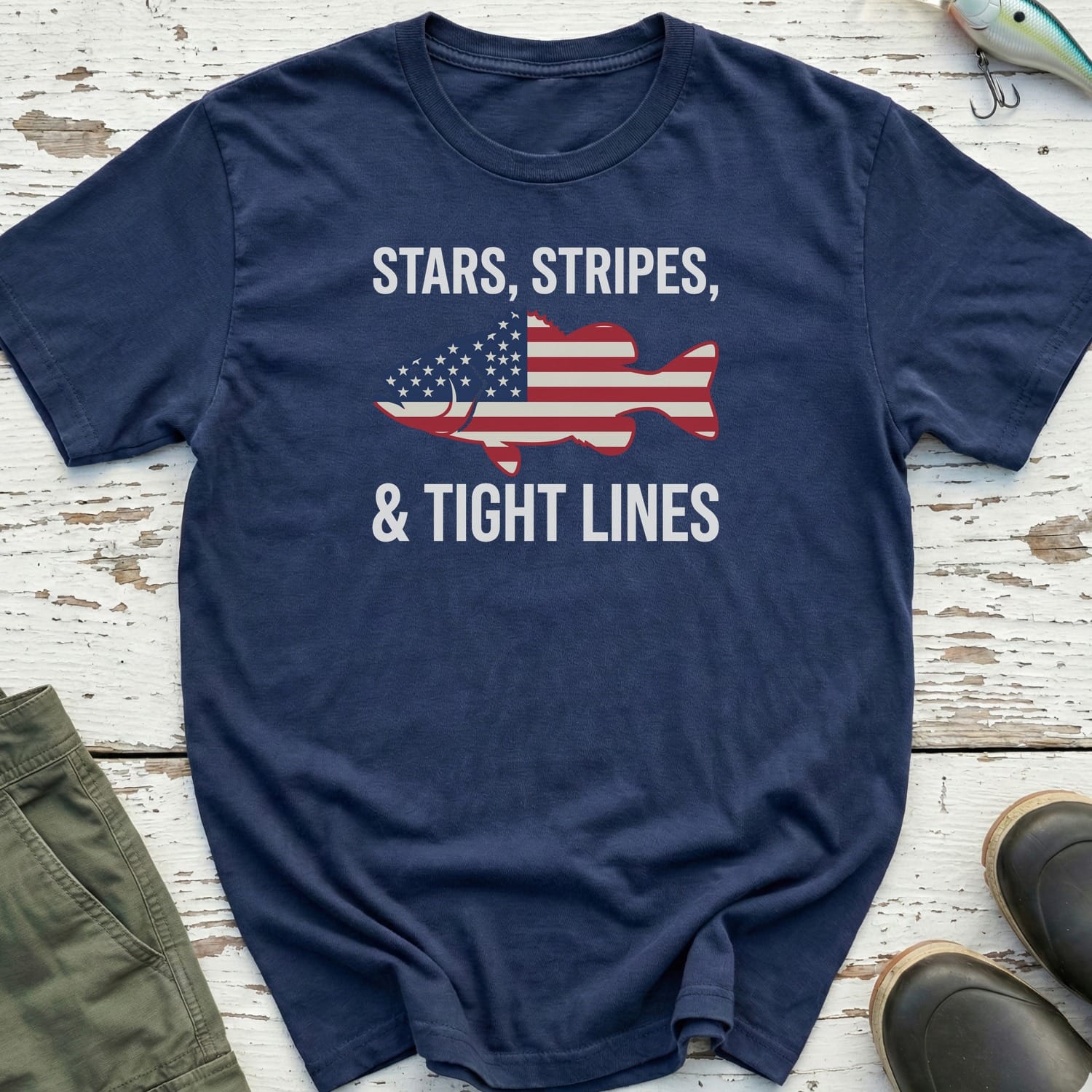 Stars, Stripes And Tight Lines T-Shirt